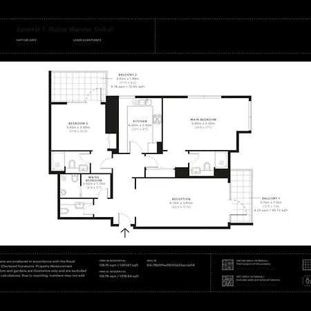 Sparkle Tower 1, Dubai Marina - Bright Two Bedroom المظهر الخارجي الصورة